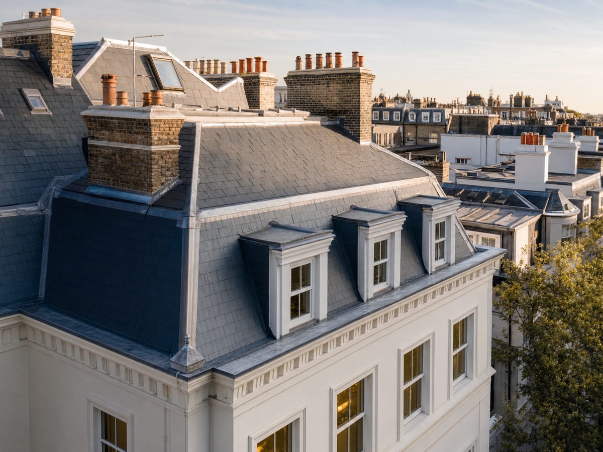 Protected and organised residential roofing work area